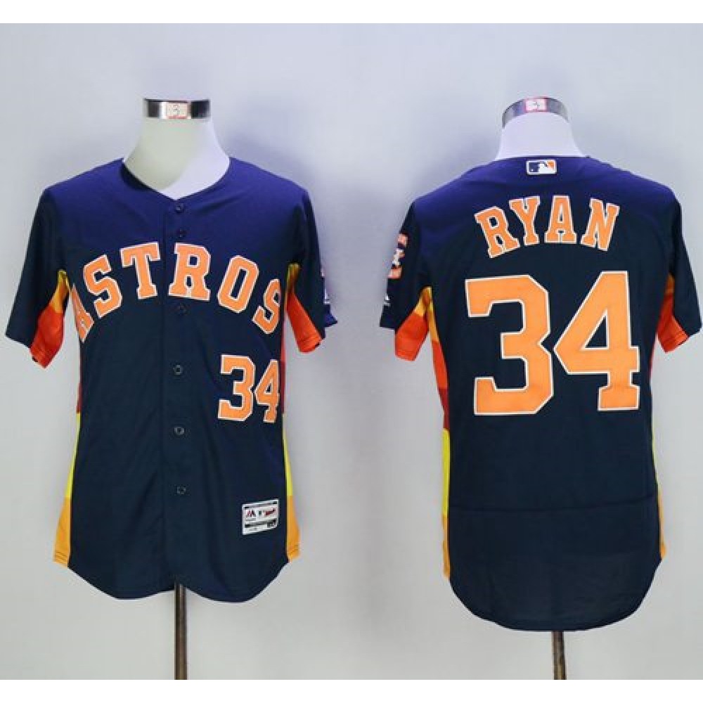 Astros #34 Nolan Ryan Navy Blue Flexbase Authentic Collection Stitched MLB Jersey Astros #34 Nolan Ryan Navy Blue Flexbase Authentic Collection Stitched MLB Jersey