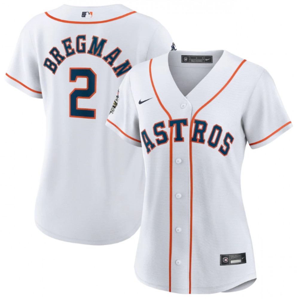 Women's Houston Astros #2 Alex Bregman White 2022 World Series Cool Base Stitched Baseball Jersey(Run Small) Women's Houston Astros #2 Alex Bregman White 2022 World Series Cool Base Stitched Baseball Jersey(Run Small)