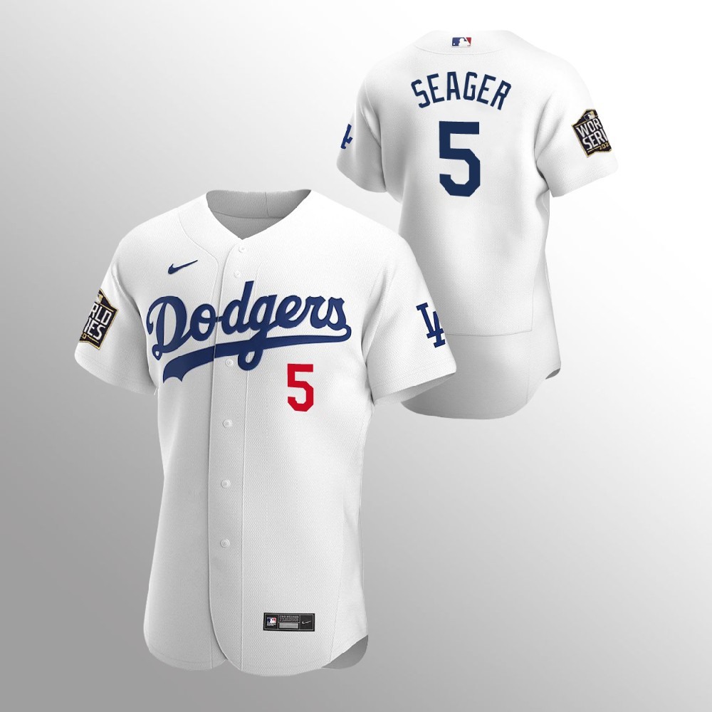 Men's Los Angeles Dodgers #5 Corey Seager Grey 2020 World Series Bound stitched Jersey Men's Los Angeles Dodgers #5 Corey Seager Grey 2020 World Series Bound stitched Jersey