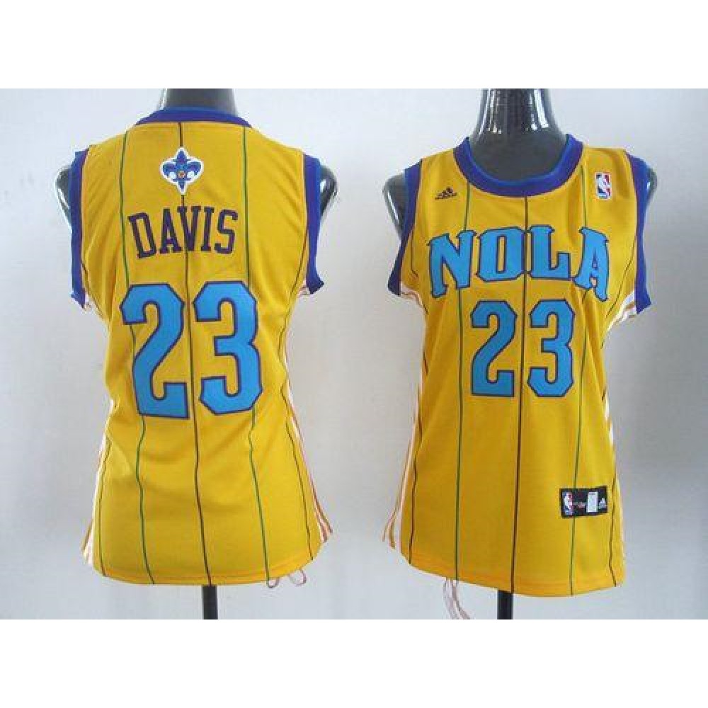 Hornets #23 Anthony Davis Yellow Women's Alternate Stitched NBA Jersey Hornets #23 Anthony Davis Yellow Women's Alternate Stitched NBA Jersey