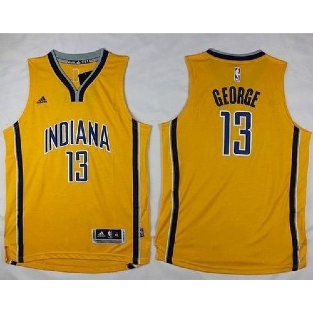 Pacers #13 Paul George Yellow Youth Stitched NBA Jersey