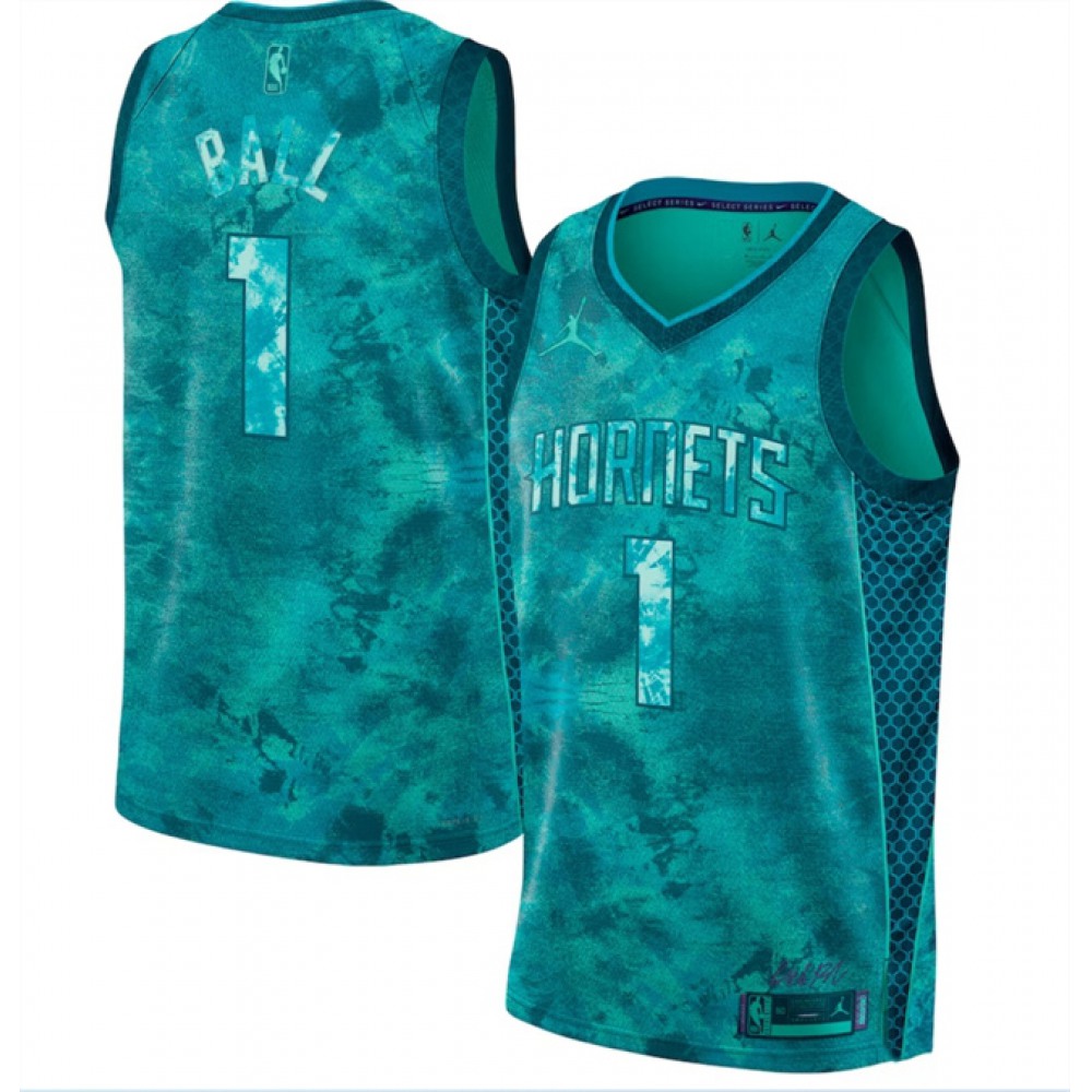Men's Charlotte Hornets #1 LaMelo Ball Teal Stitched Basketball Jersey Men's Charlotte Hornets #1 LaMelo Ball Teal Stitched Basketball Jersey