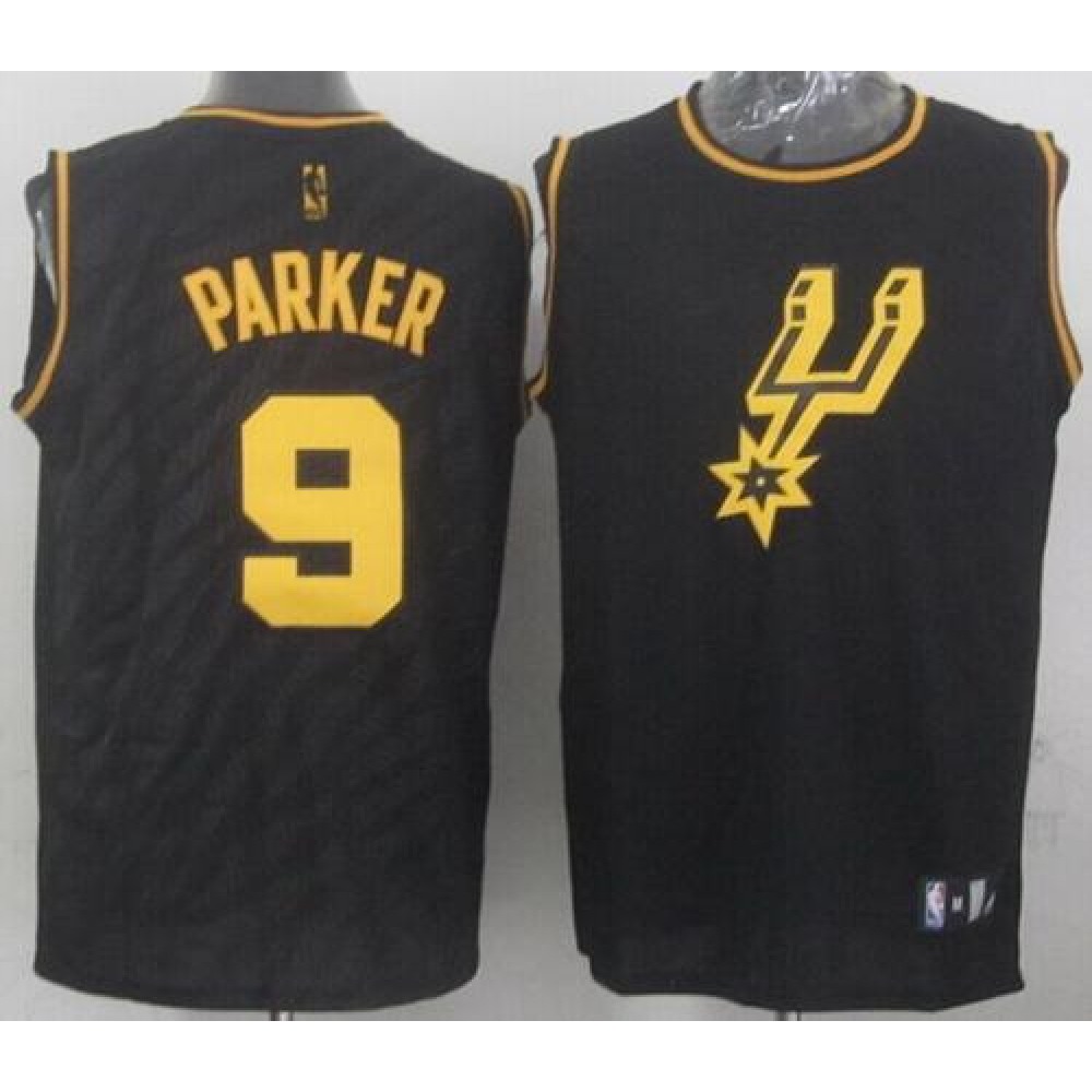Spurs #9 Tony Parker Black Precious Metals Fashion Stitched NBA Jersey Spurs #9 Tony Parker Black Precious Metals Fashion Stitched NBA Jersey