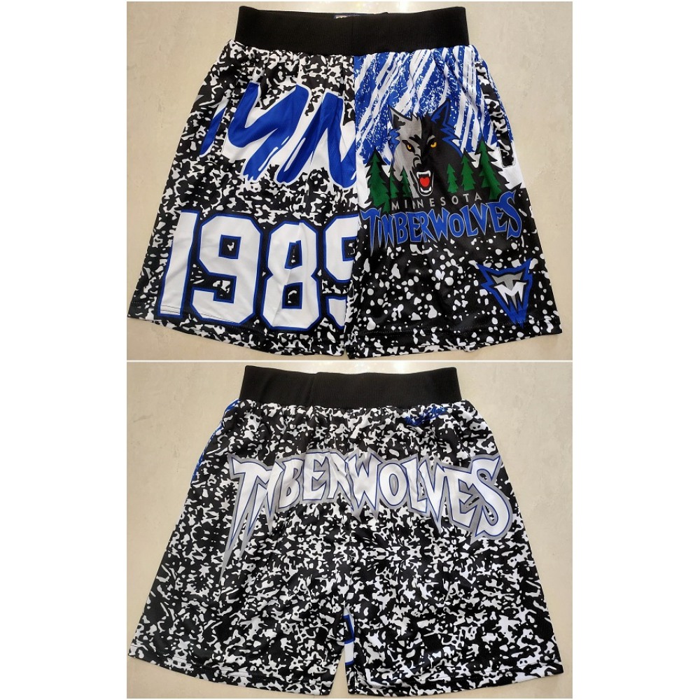 Men's Minnesota Timberwolves Black Mitchell & Ness Shorts (Run Small)