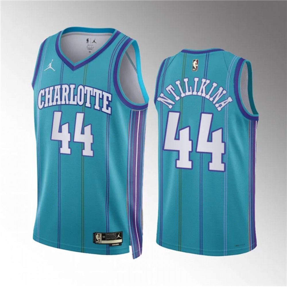 Men's Charlotte Hornets #44 Frank Ntilikina Teal 2023/24 Classic Edition Stitched Basketball Jersey Men's Charlotte Hornets #44 Frank Ntilikina Teal 2023/24 Classic Edition Stitched Basketball Jersey