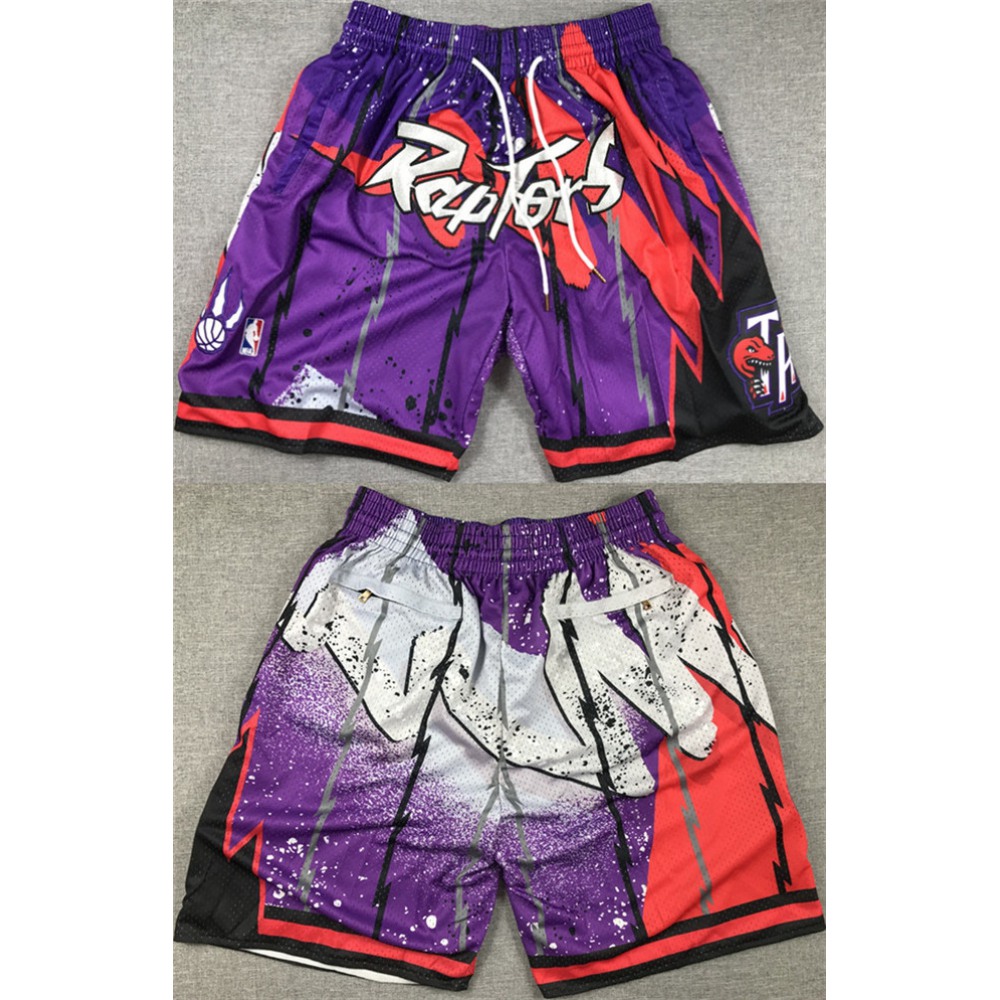 Men's Toronto Raptors Purple/Red Mitchell&Ness Shorts (Run Small)