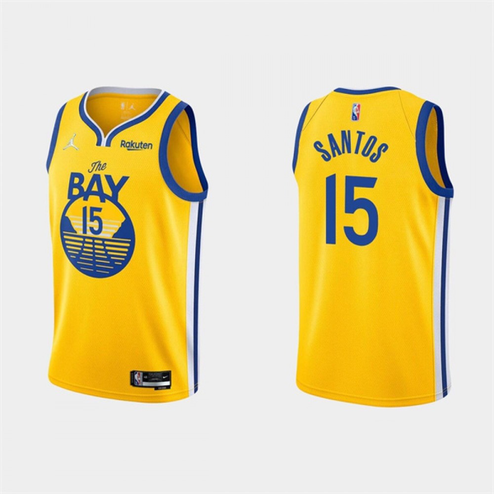Men's Golden State Warriors #15 Gui Santos 2022 Yellow Stitched Basketball Jersey Men's Golden State Warriors #15 Gui Santos 2022 Yellow Stitched Basketball Jersey