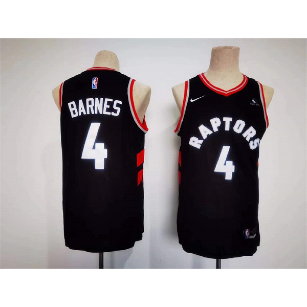 Men's Toronto Raptors #4 Scottie Barnes Black Stitched Basketball Jersey