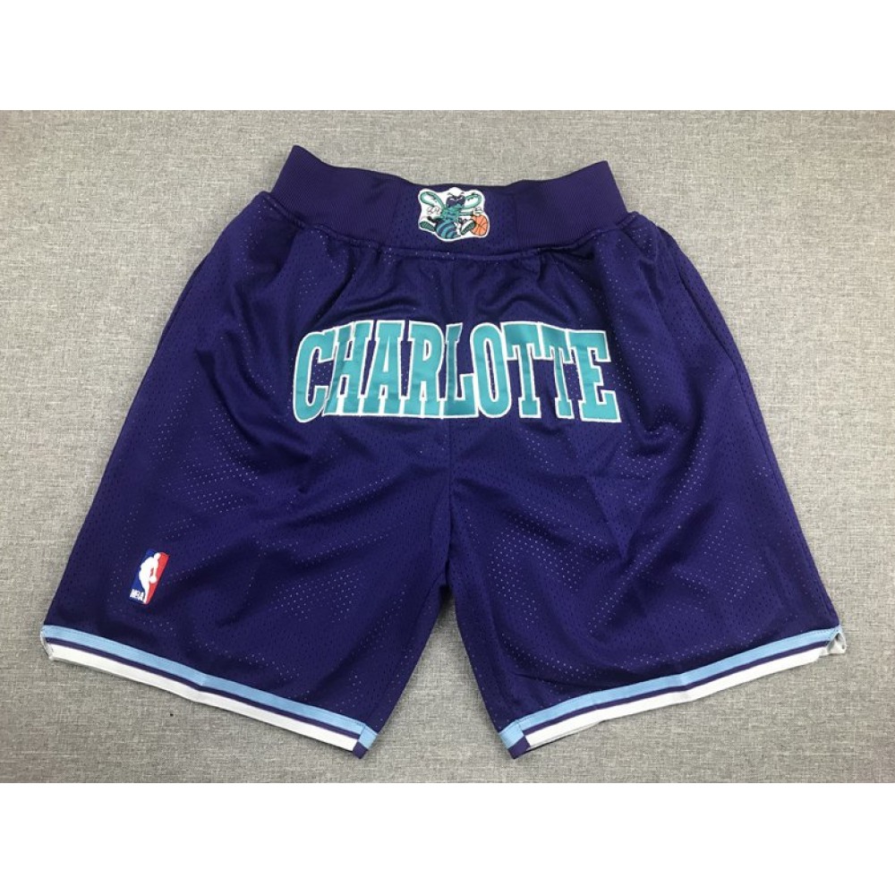 Men's Charlotte Hornets Purple Swingman Basketball Shorts Men's Charlotte Hornets Purple Swingman Basketball Shorts