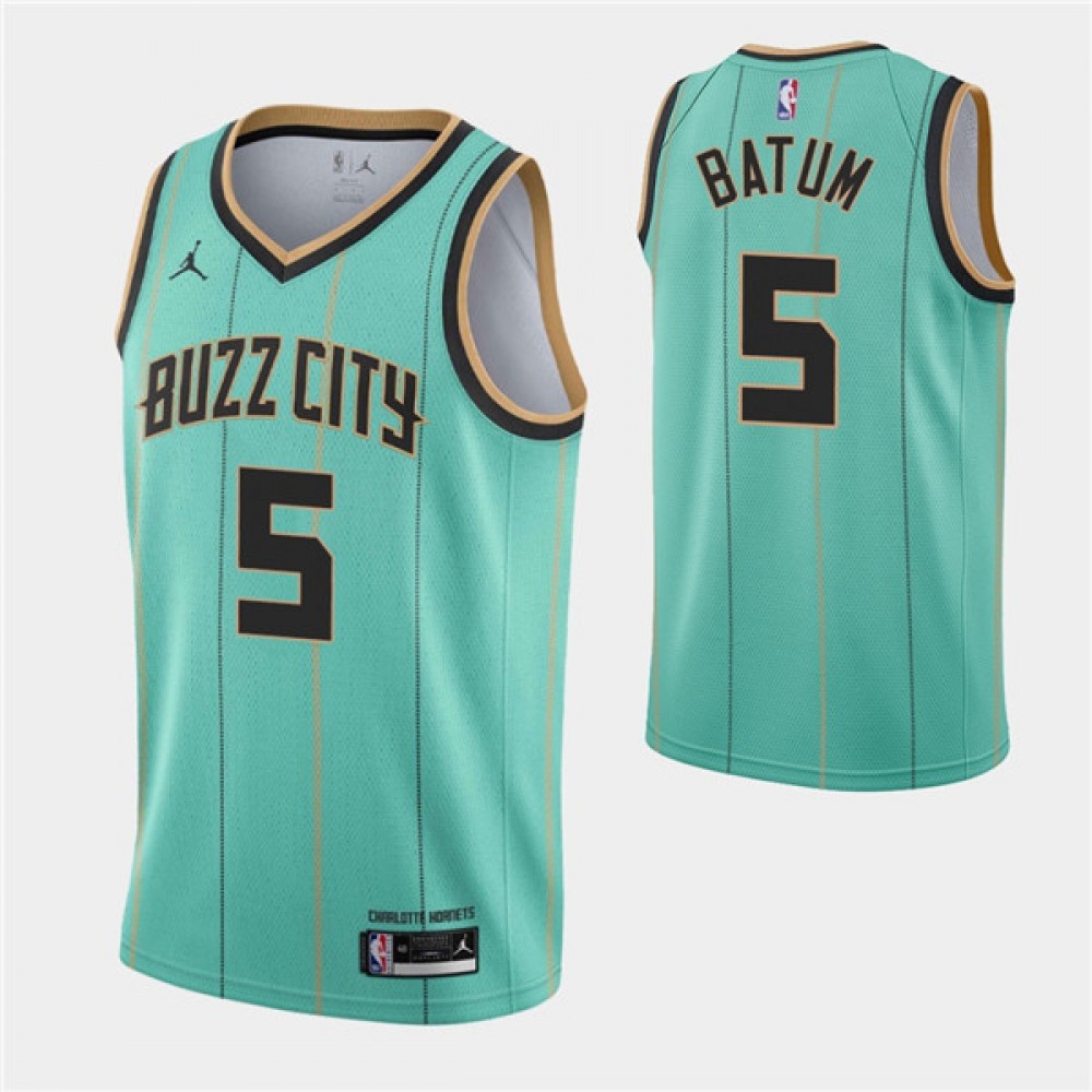 Men's Charlotte Hornets #5 Nicolas Batum 2020-21 Teal City Edition Swingman Stitched Jersey Men's Charlotte Hornets #5 Nicolas Batum 2020-21 Teal City Edition Swingman Stitched Jersey