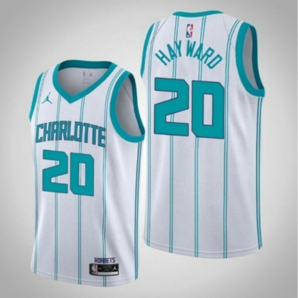 Men's Charlotte Hornets #20 Gordan Hayward White Stitched Basketball Jersey Men's Charlotte Hornets #20 Gordan Hayward White Stitched Basketball Jersey