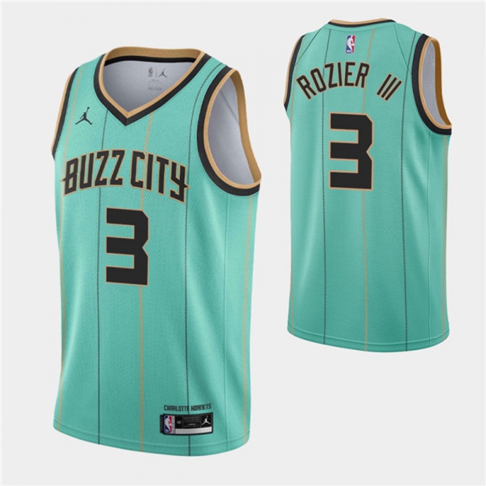 Men's Charlotte Hornets #3 Terry Rozier III 2020-21 Teal City Edition Swingman Stitched Jersey Men's Charlotte Hornets #3 Terry Rozier III 2020-21 Teal City Edition Swingman Stitched Jersey