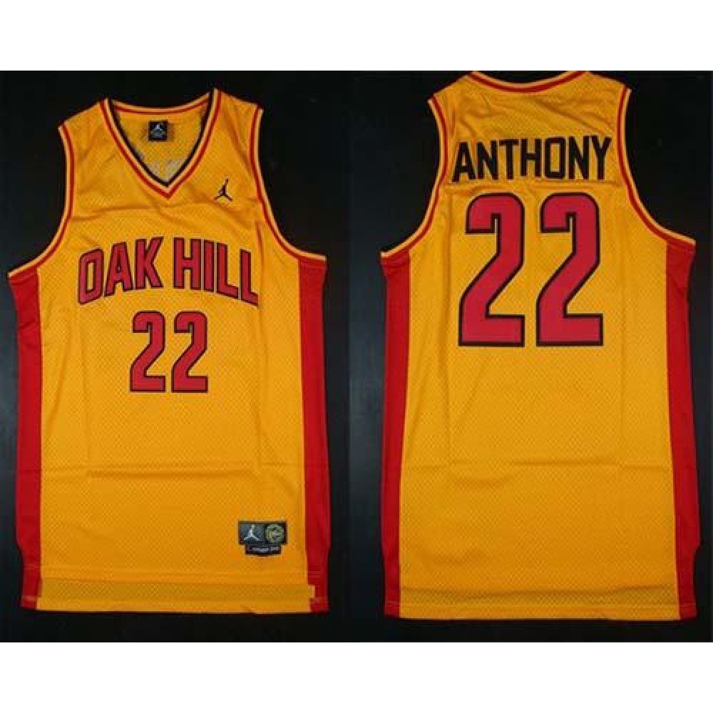 Knicks #22 Carmelo Anthony Gold Oak Hill Academy High School Stitched NBA Jersey