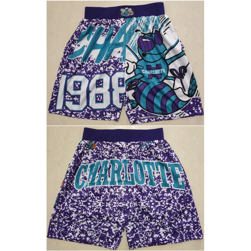 Men's Charlotte Hornets Purple Mitchell & Ness Shorts (Run Small) Men's Charlotte Hornets Purple Mitchell & Ness Shorts (Run Small)