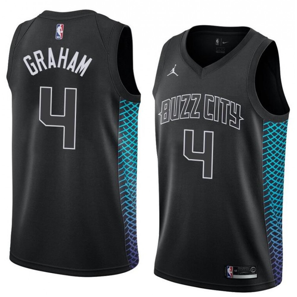 Men's Charlotte Hornets #4 Devonte' Graham Black City Edition Stitched NBA Jersey