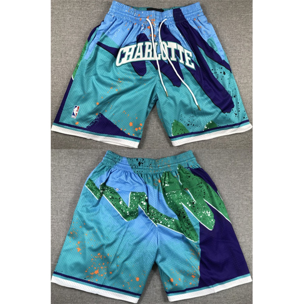 Men's Charlotte Hornets Teal Shorts Men's Charlotte Hornets Teal Shorts