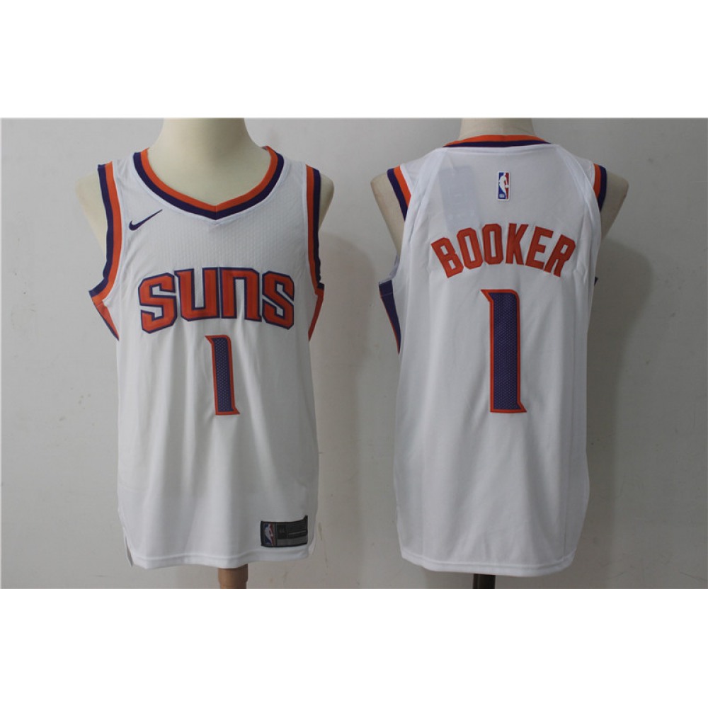 Men's Nike Phoenix Suns #1 Devin Booker White Stitched NBA Jersey