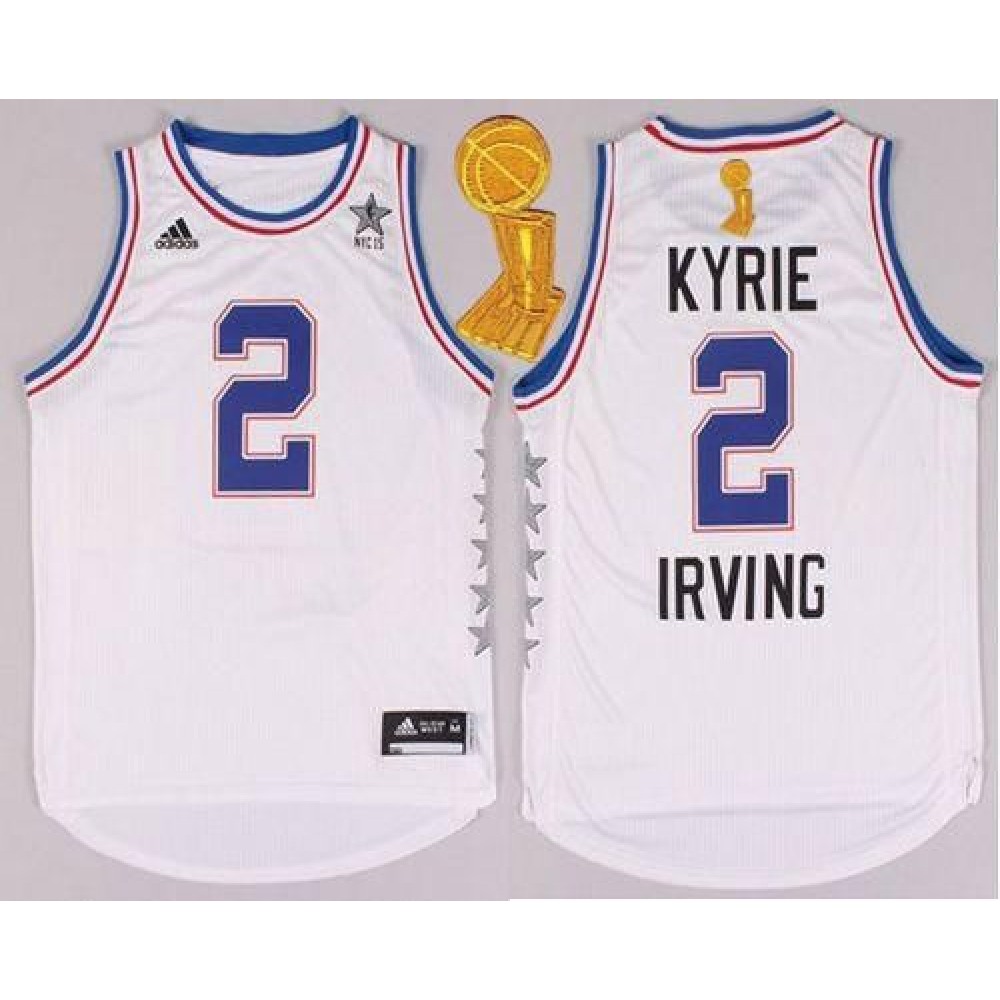 Cavaliers #2 Kyrie Irving White 2015 All Star The Champions Patch Stitched NBA Jersey