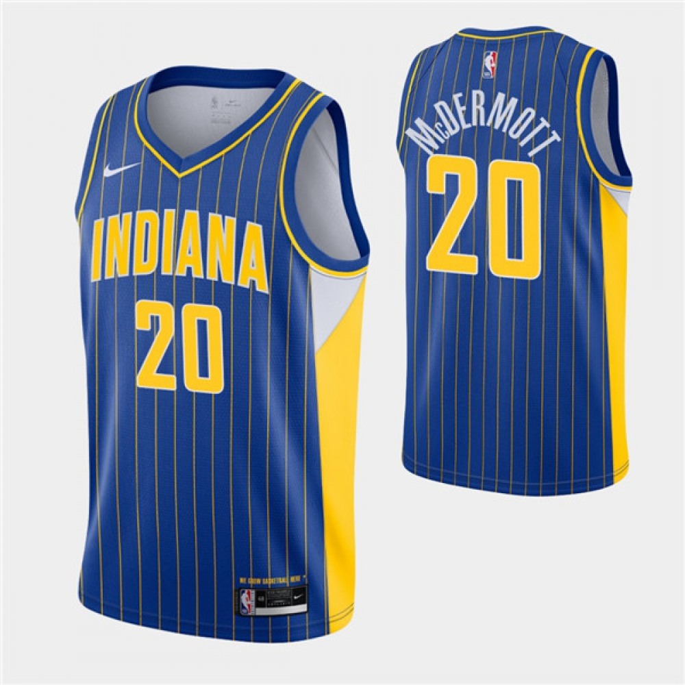 Men's Indiana Pacers #20 Doug McDermott 2020-21 Royal City Edition Swingman Stitched Jersey Men's Indiana Pacers #20 Doug McDermott 2020-21 Royal City Edition Swingman Stitched Jersey
