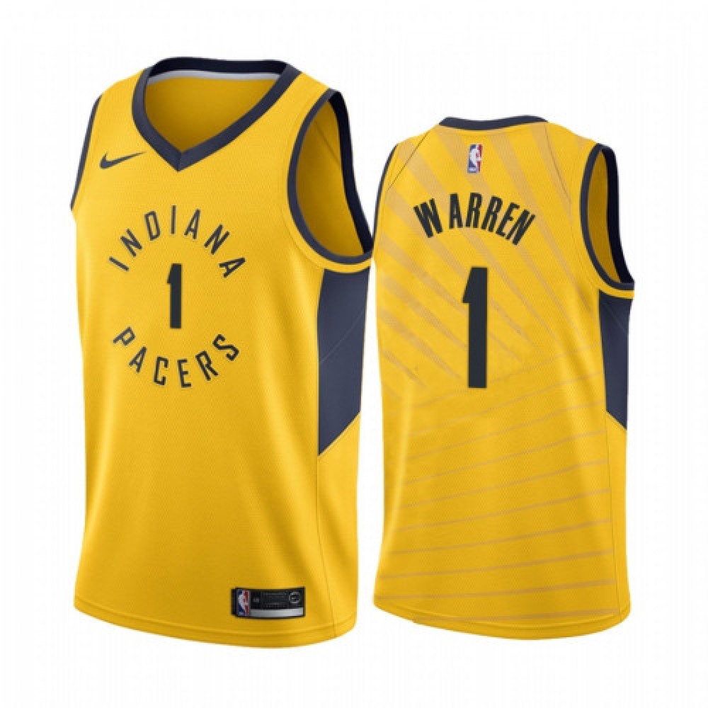 Men's Indiana Pacers #1 T.J. Warren Yellow Stitched Jersey Men's Indiana Pacers #1 T.J. Warren Yellow Stitched Jersey