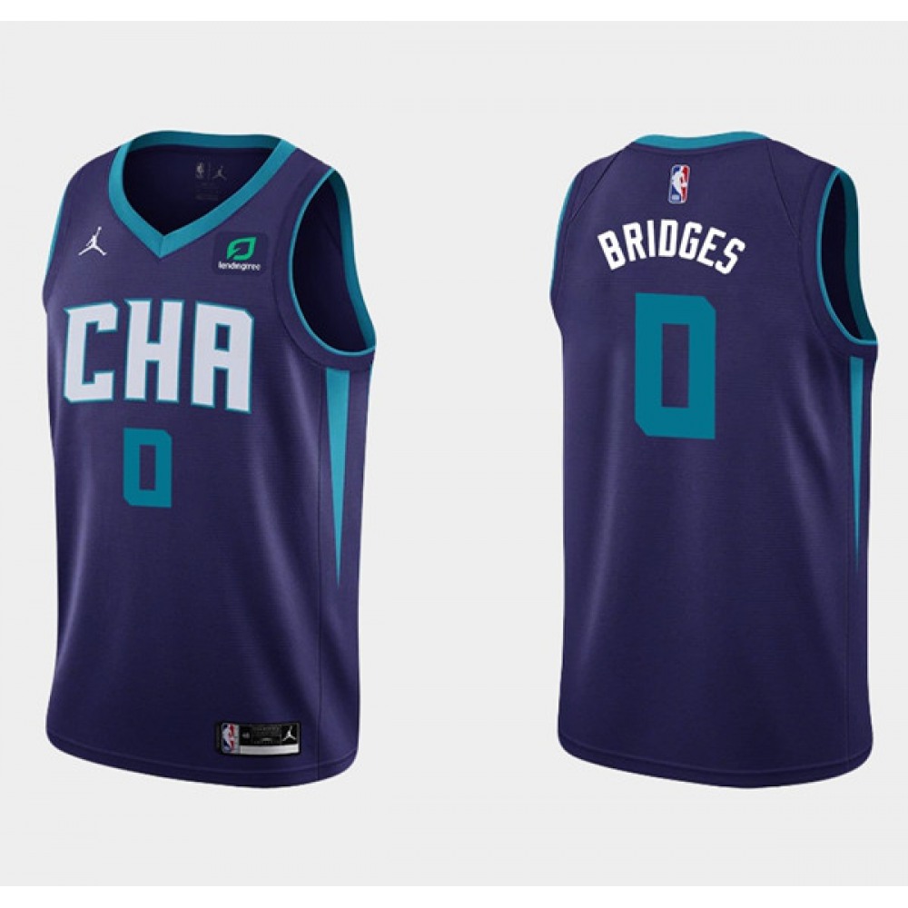 Men's Charlotte Hornets #0 Miles Bridges Purple Stitched Basketball Jersey Men's Charlotte Hornets #0 Miles Bridges Purple Stitched Basketball Jersey