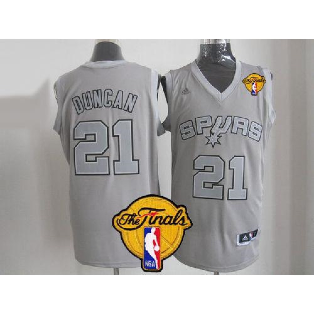 Spurs #21 Tim Duncan Grey Big Color Fashion Finals Patch Stitched NBA Jersey Spurs #21 Tim Duncan Grey Big Color Fashion Finals Patch Stitched NBA Jersey