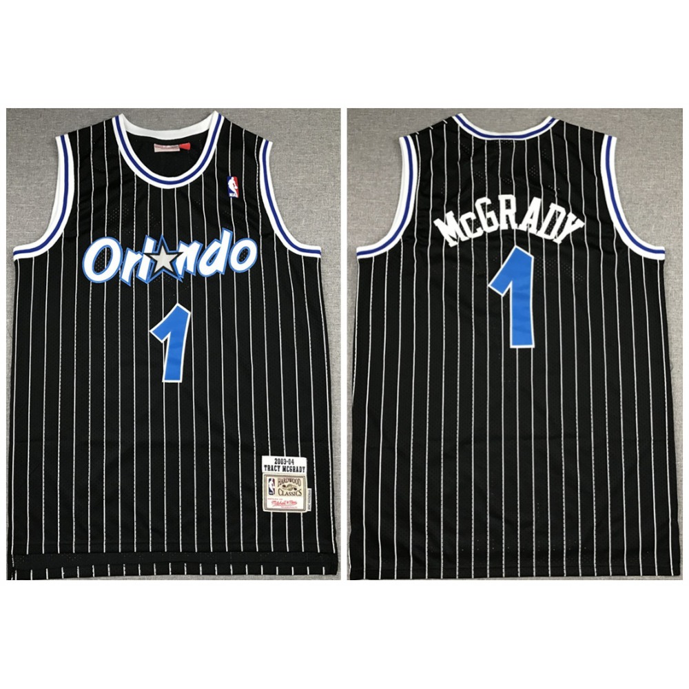 Men's Orlando Magic #1 Tracy McGrady 2003-04 Black Stitched Jersey Men's Orlando Magic #1 Tracy McGrady 2003-04 Black Stitched Jersey
