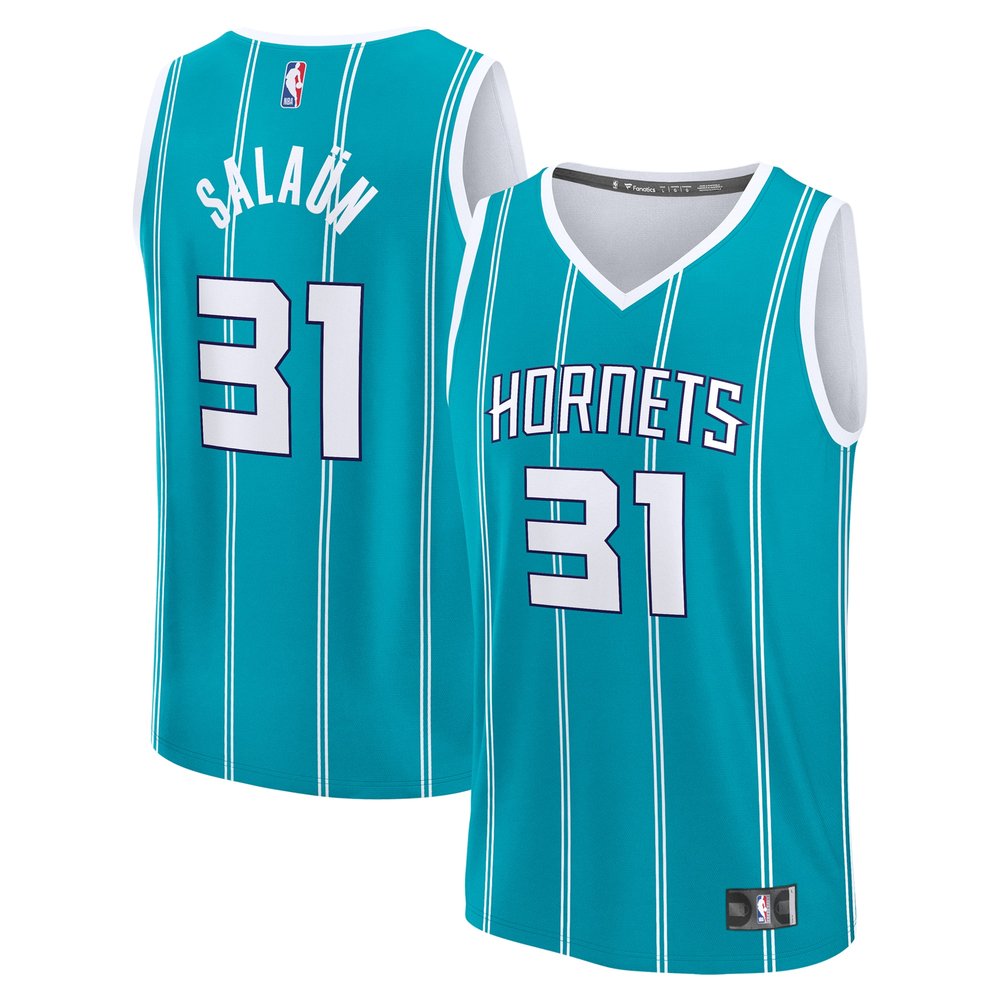 Youth Charlotte Hornets Tidjane Salaun Fanatics Teal 2024 NBA Draft Fast Break Player Jersey - Icon Edition Youth Charlotte Hornets Tidjane Salaun Fanatics Teal 2024 NBA Draft Fast Break Player Jersey - Icon Edition