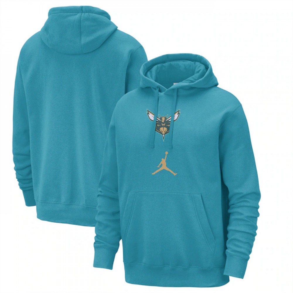 Men's Charlotte Hornets Teal 2023/24 City Edition Essential Club Pullover Hoodie Men's Charlotte Hornets Teal 2023/24 City Edition Essential Club Pullover Hoodie