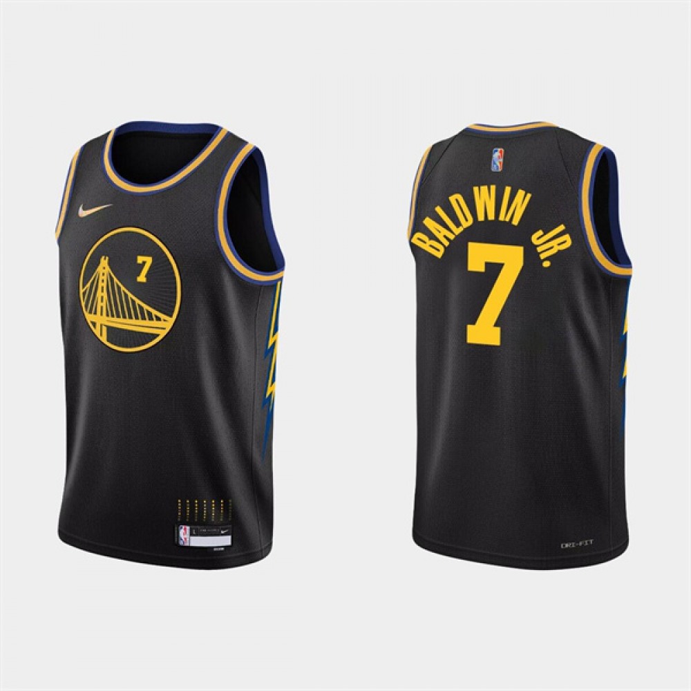Men's Golden State Warriors #7 Patrick Baldwin Jr. 2022 Black Stitched Basketball Jersey Men's Golden State Warriors #7 Patrick Baldwin Jr. 2022 Black Stitched Basketball Jersey