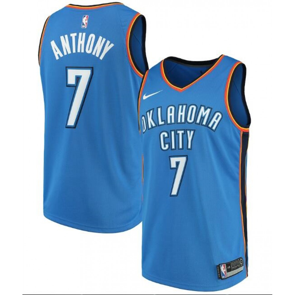 Men's Oklahoma City Thunder #7 Carmelo Anthony Blue Icon Edition Stitched NBA Jersey
