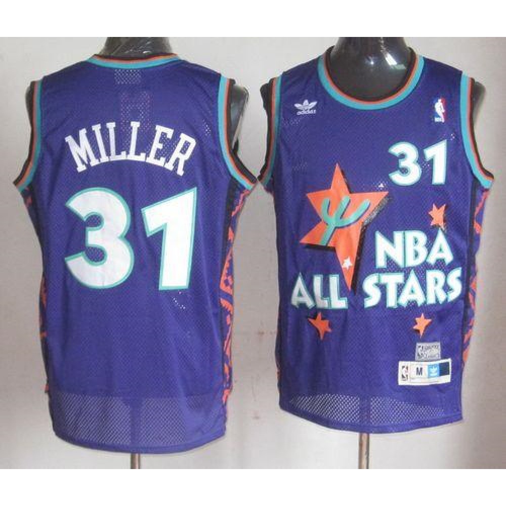 Pacers #31 Reggie Miller Purple 1995 All Star Throwback Stitched NBA Jersey