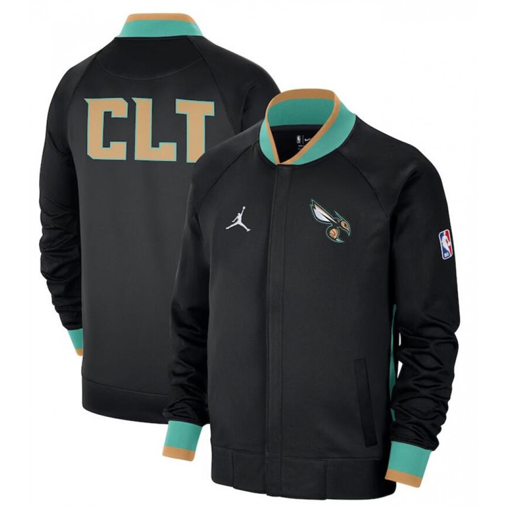 Men's Charlotte Hornets Black 2022/23 City Edition Full-Zip Jacket Men's Charlotte Hornets Black 2022/23 City Edition Full-Zip Jacket