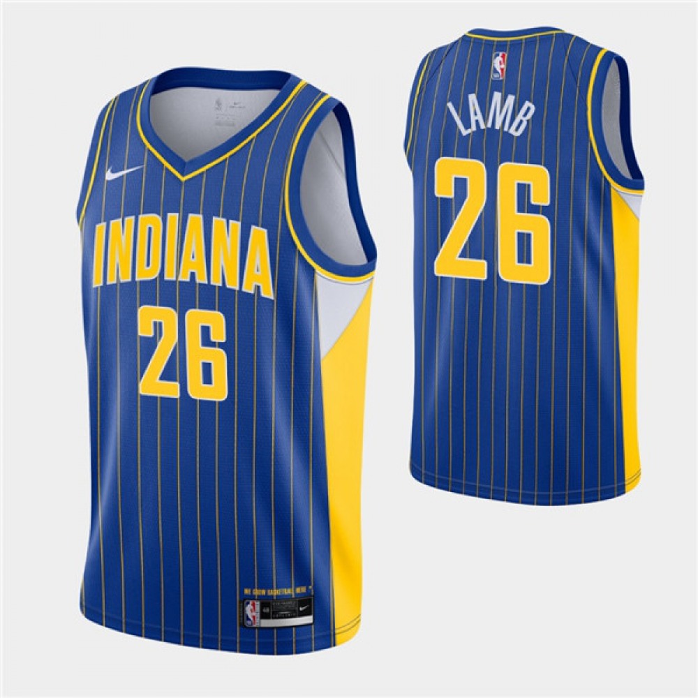 Men's Indiana Pacers #26 Jeremy Lamb 2020-21 Royal City Edition Swingman Stitched Jersey Men's Indiana Pacers #26 Jeremy Lamb 2020-21 Royal City Edition Swingman Stitched Jersey