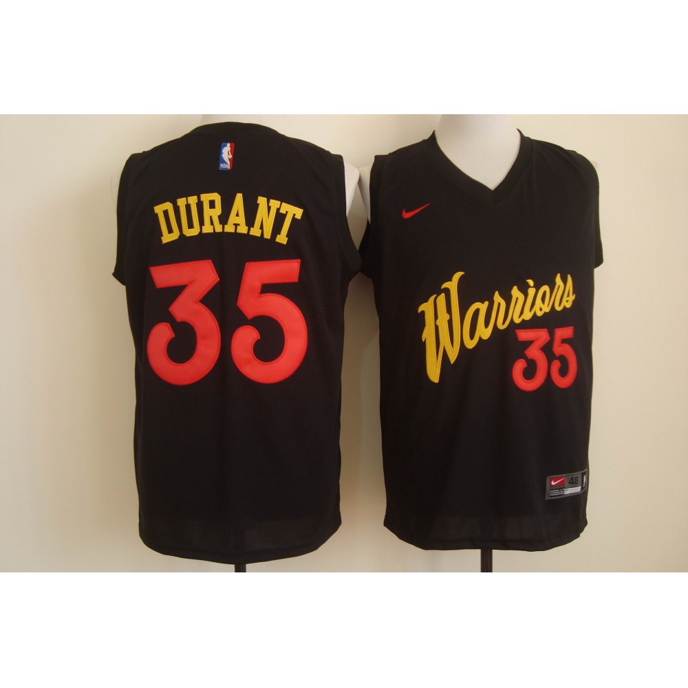 Men's Nike Golden State Warriors #35 Kevin Durant Black and Red Stitched NBA Jersey Men's Nike Golden State Warriors #35 Kevin Durant Black and Red Stitched NBA Jersey