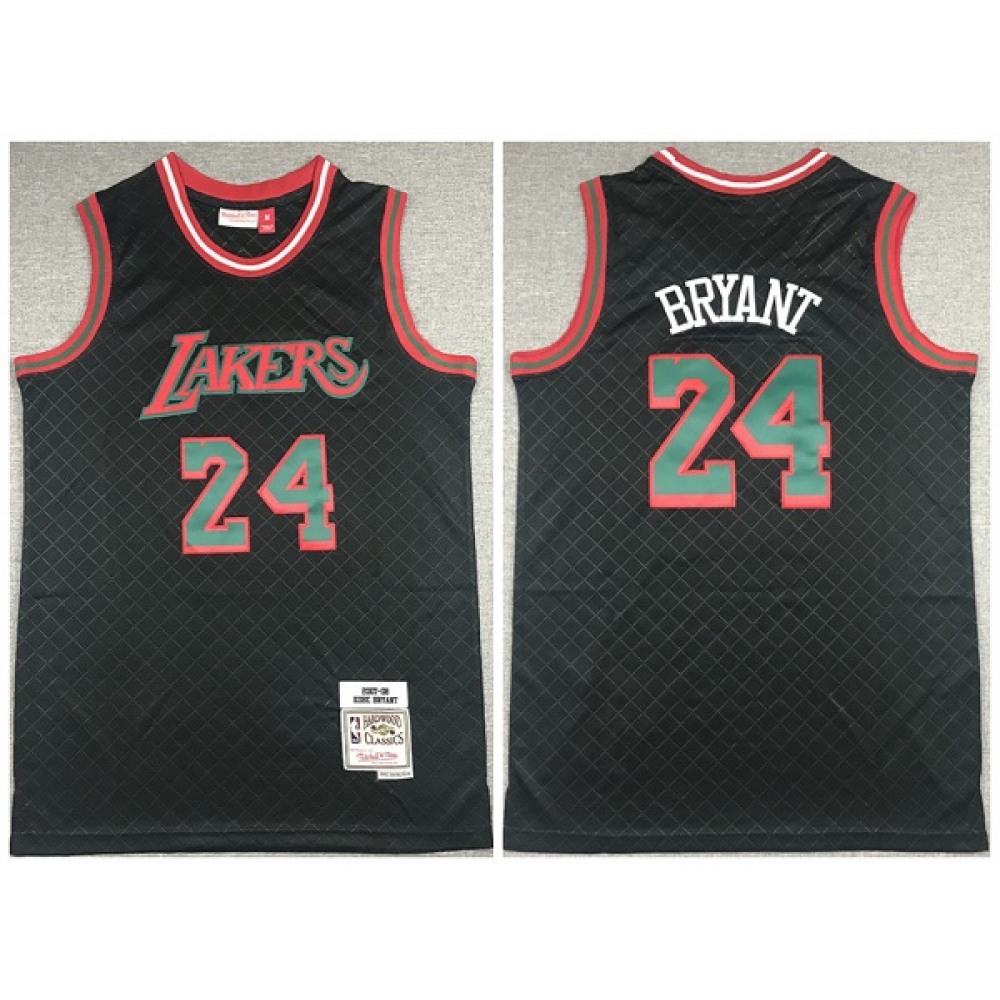 Men's Los Angeles Lakers #24 Kobe Bryant 2007-08 Black Mitchell & Ness Hardwood Classics Stitched Jersey