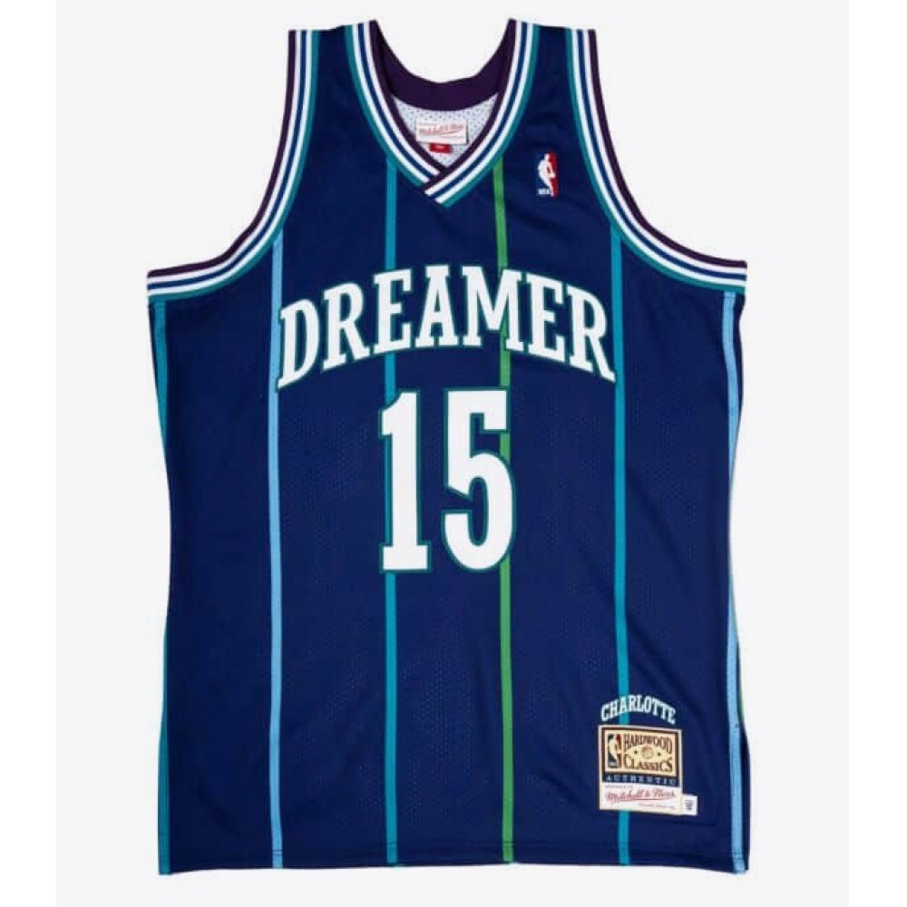Men's Charlotte Hornets #15 Cloud Aqua DREAMER x Mitchell & Ness Throwback Stitched Jersey Men's Charlotte Hornets #15 Cloud Aqua DREAMER x Mitchell & Ness Throwback Stitched Jersey