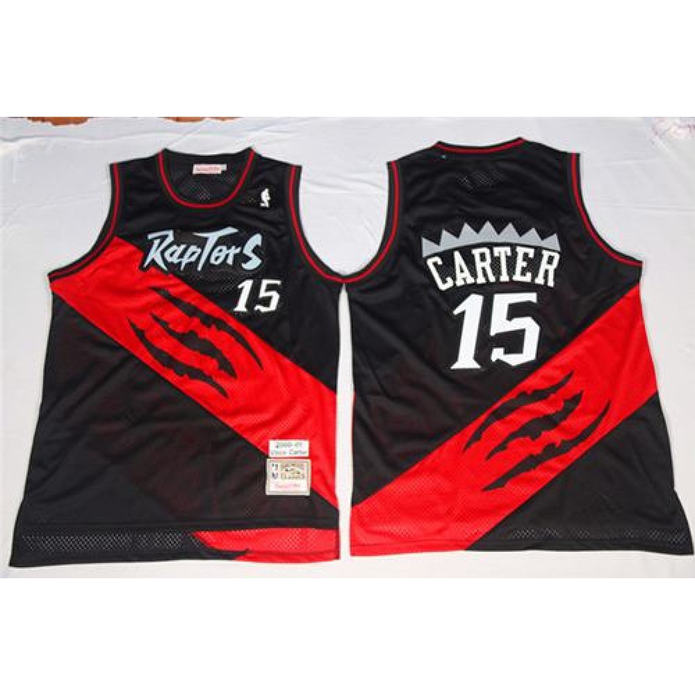 Mitchell And Ness Raptors #15 Vince Carter Black/Red Throwback Stitched NBA Jersey