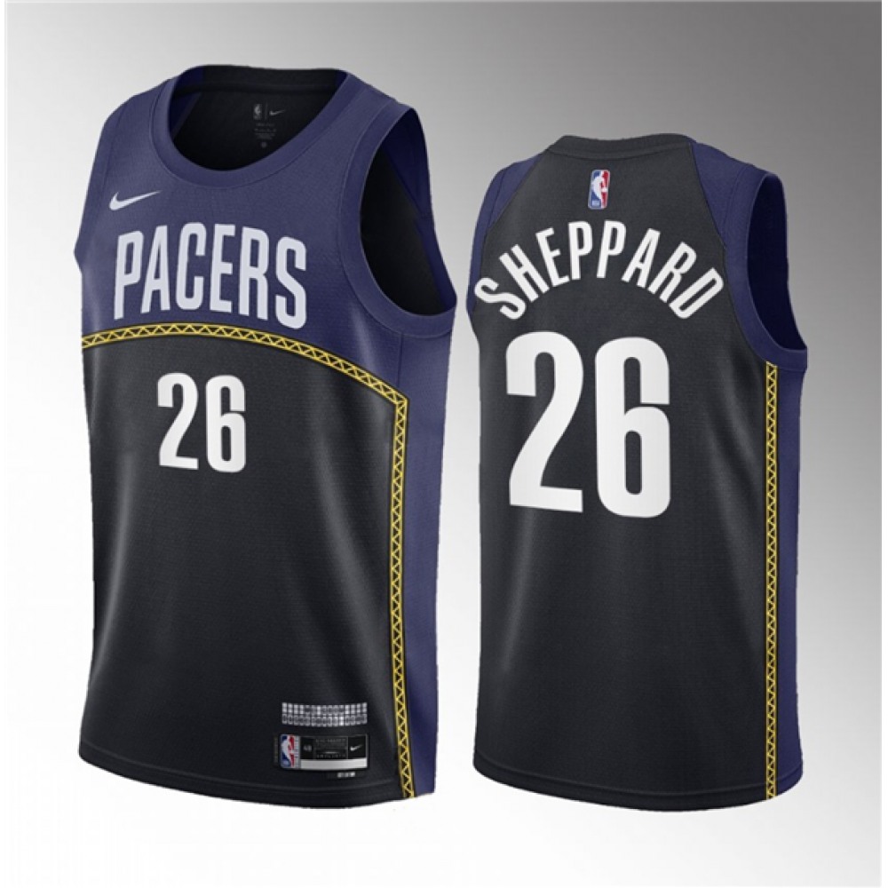 Men's Indiana Pacers #26 Ben Sheppard Blue 2023 Draft City Edition Stitched Basketball Jersey Men's Indiana Pacers #26 Ben Sheppard Blue 2023 Draft City Edition Stitched Basketball Jersey