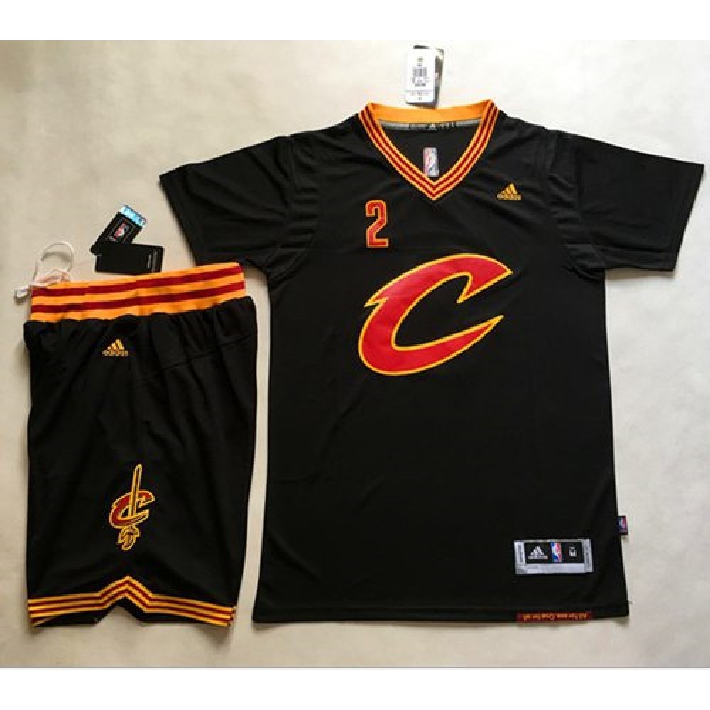 Cavaliers #2 Kyrie Irving Black Short Sleeve "C" A Set Stitched NBA Jersey