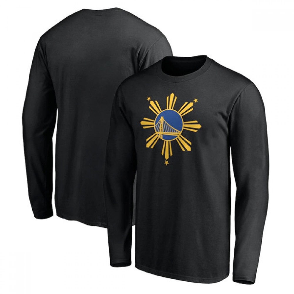 Men's Golden State Warriors 2022 Black Filipino Heritage Night Long Sleeve T-Shirt Men's Golden State Warriors 2022 Black Filipino Heritage Night Long Sleeve T-Shirt