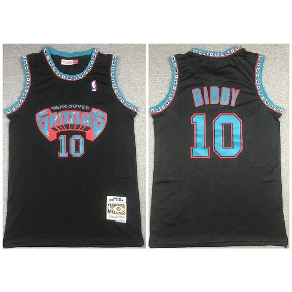 Men's Memphis Grizzlies #10 Mike Bibby Black 1998-99 Throwback Stitched Jersey Men's Memphis Grizzlies #10 Mike Bibby Black 1998-99 Throwback Stitched Jersey