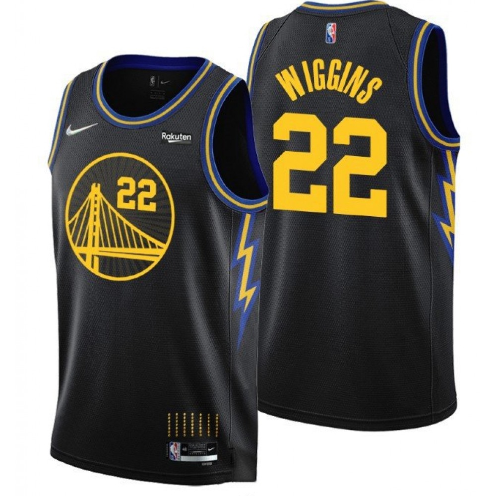Men's Golden State Warriors #22 Andrew Wiggins 2021/22 City Edition Black 75th Anniversary Stitched Basketball Jersey Men's Golden State Warriors #22 Andrew Wiggins 2021/22 City Edition Black 75th Anniversary Stitched Basketball Jersey
