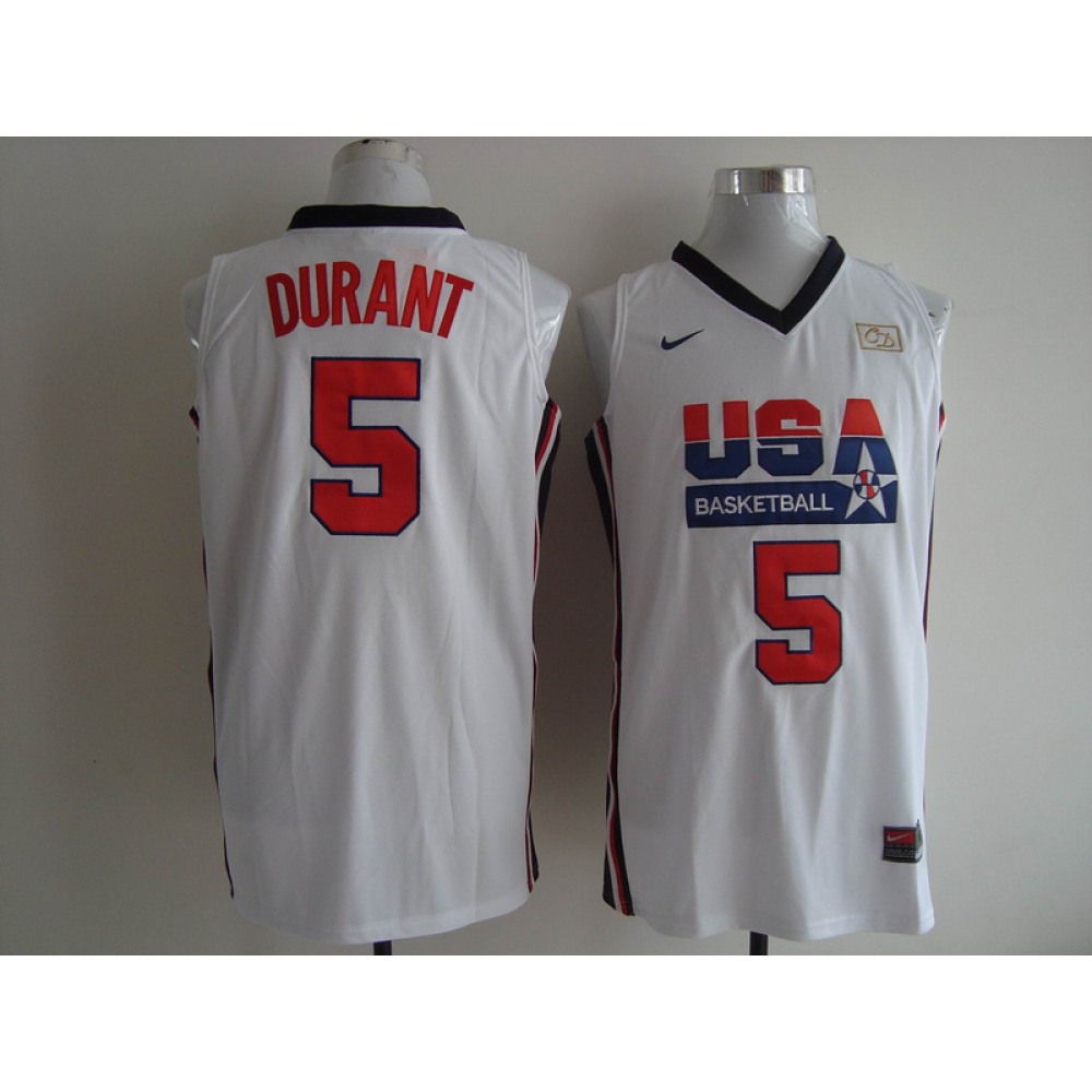 Men's Nike USA 1992 Dream Team #5 Kevin Durant Authentic White Stitched NBA Jersey Men's Nike USA 1992 Dream Team #5 Kevin Durant Authentic White Stitched NBA Jersey