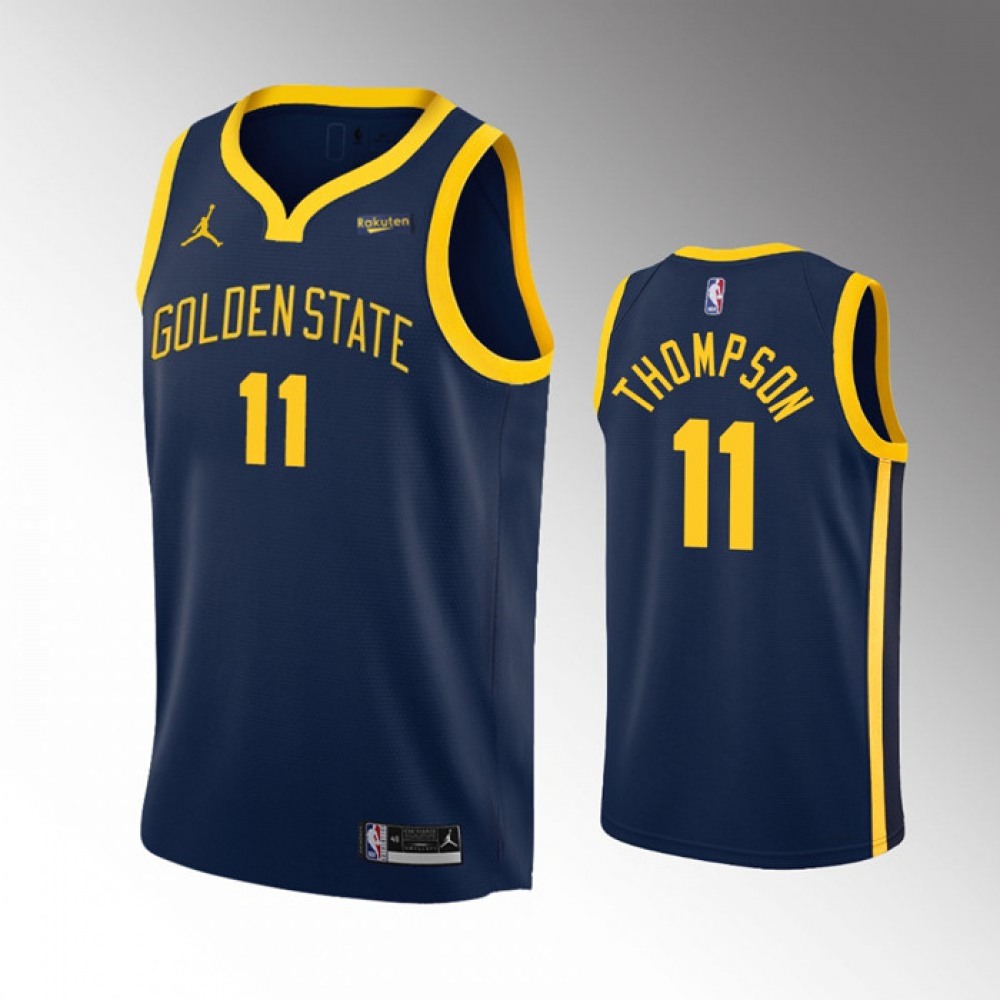 Men's Golden State Warriors #11 Klay Thompson Navy Statement EditionStitched Jersey Men's Golden State Warriors #11 Klay Thompson Navy Statement EditionStitched Jersey