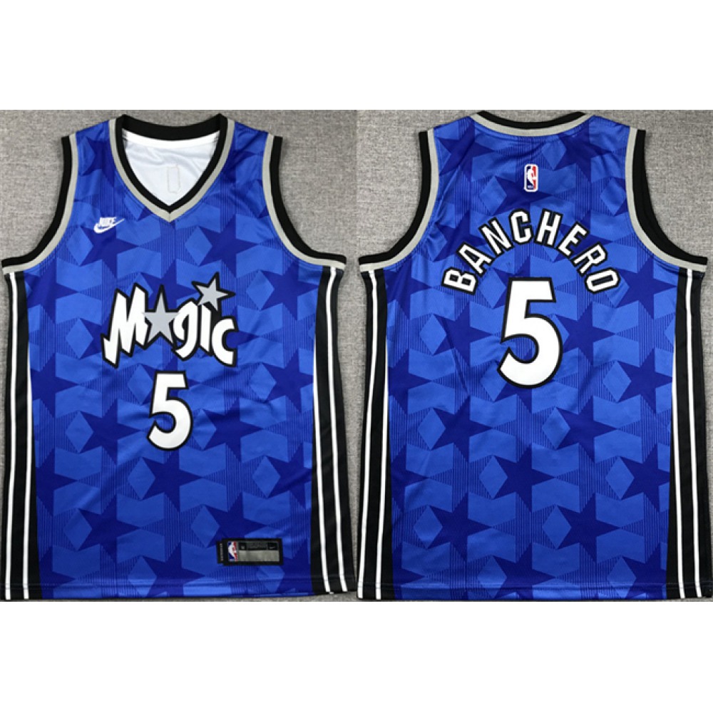 Youth Orlando Magic #5 Paolo Banchero Blue 2023/24 Classic Edition Stitched Basketball Jersey Youth Orlando Magic #5 Paolo Banchero Blue 2023/24 Classic Edition Stitched Basketball Jersey