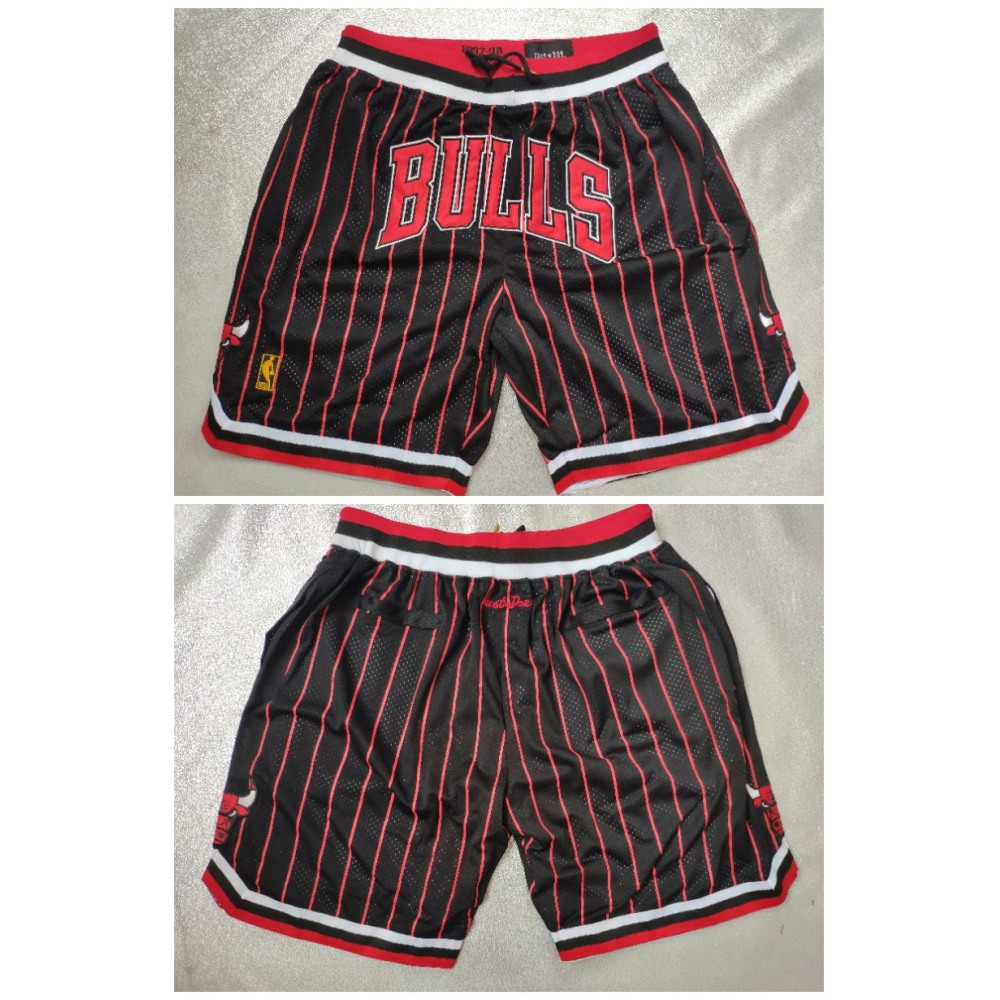 Men's Chicago Bulls Black&Red Shorts (Run Small)