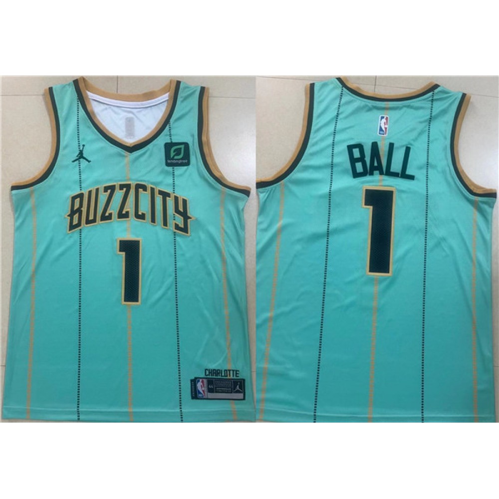 Men's Charlotte Hornets #1 LaMelo Ball Teal Stitched Basketball Jersey Men's Charlotte Hornets #1 LaMelo Ball Teal Stitched Basketball Jersey