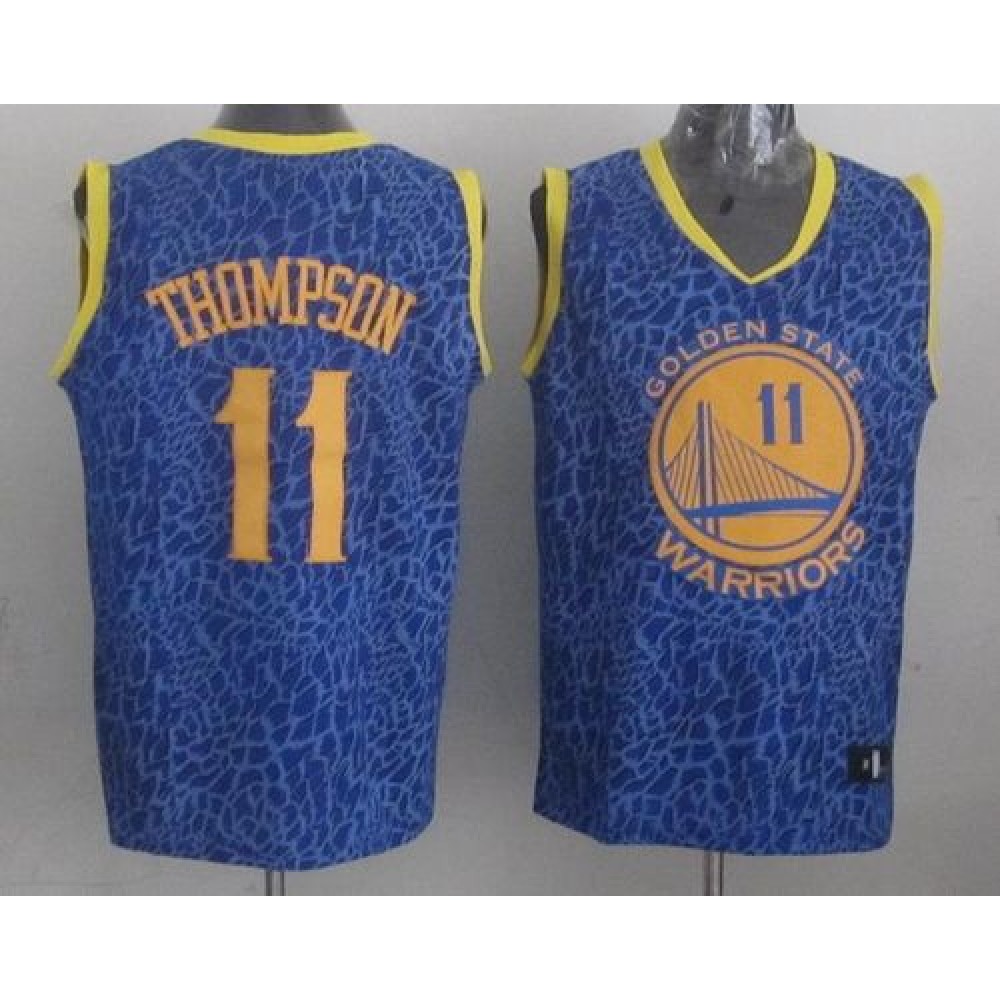 Warriors #11 Klay Thompson Blue Crazy Light Stitched NBA Jersey Warriors #11 Klay Thompson Blue Crazy Light Stitched NBA Jersey