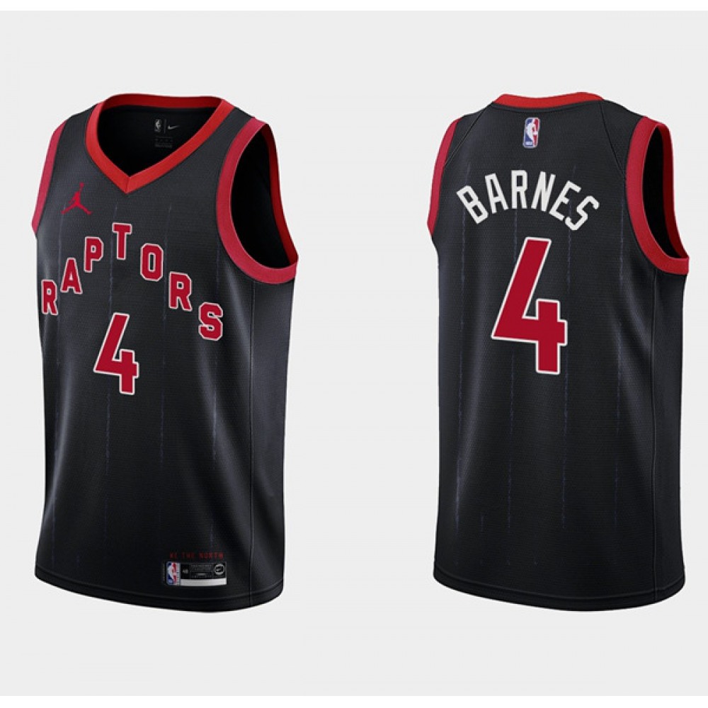 Men's Toronto Raptors #4 Scottie Barnes Black Statement Edition Stitched Basketball Jersey